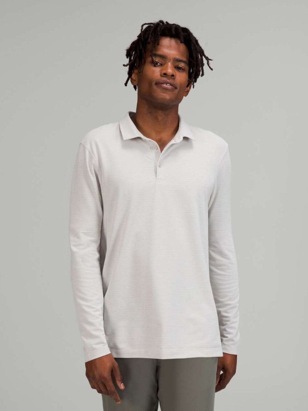Lululemon Men's Evolution Long Sleeve Polo - Light Grey